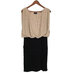 Modern Elegant Cocktail Chic Evening Wear Shimmering Gold Bandage Sleeveless 12